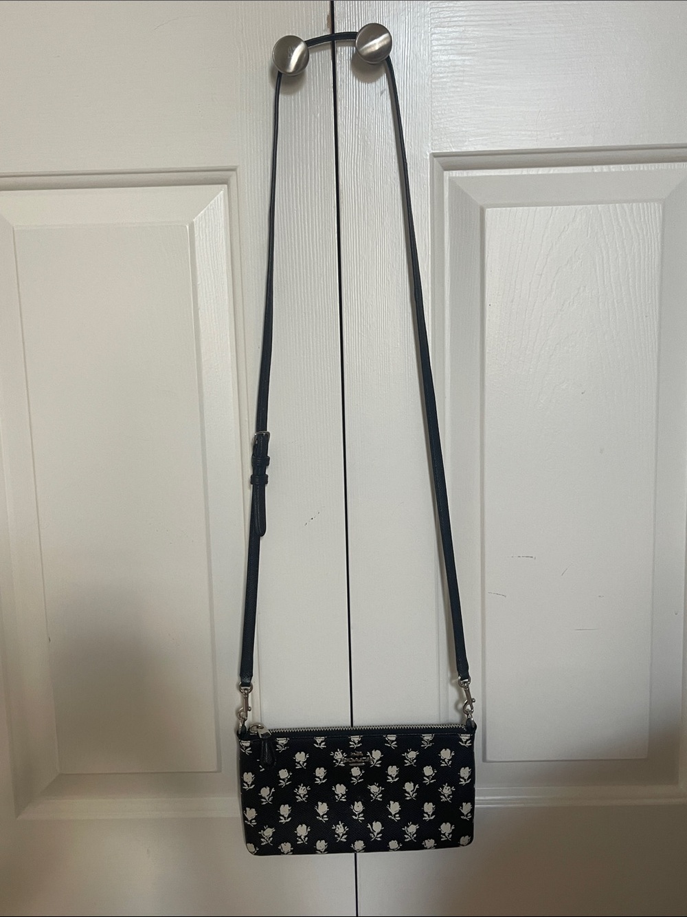 Coach Black Bag with Cream Floral Print